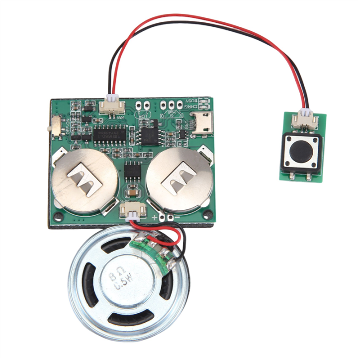 Recordable Sound Module Button Control Sound Chip 8M MP3 WAV Music Voice Player Programmable Board with Speaker for DIY Durable Easy Install