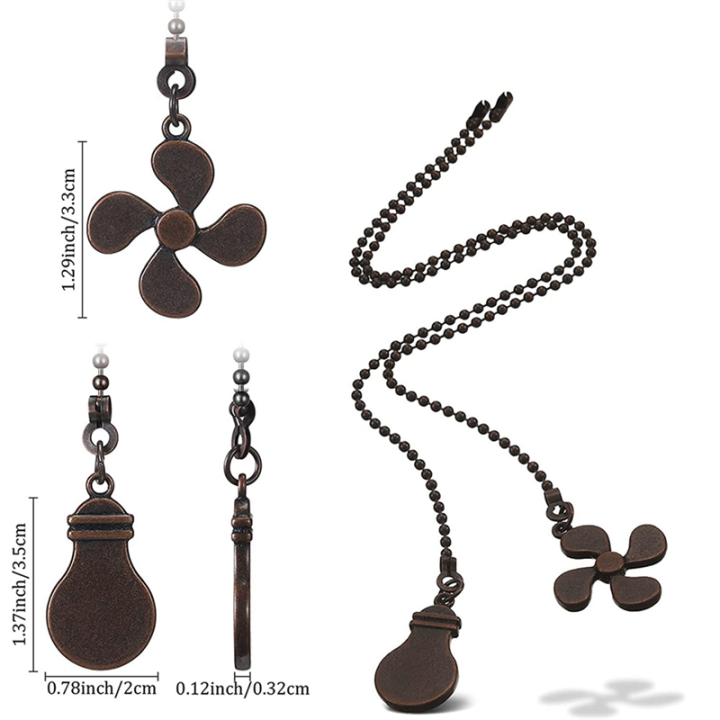 ZOROOM%2016Pcs%20Ceiling%20Fan%20Pull%20Chain%20Set,Bulb%20and%20Fan%20Pattern%20Pull%20Chain%20Extension%20Fan%20Pull%20Chain%20Pendant%2012%20Inch%20(Red%20Bronze)%20-%20Image%206