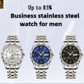 Poedagar PO615 Black Stainless Steel Analog Wrist Watch For Men - Time lovers.