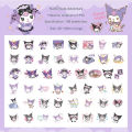 100Pcs/Box Sanrio Kawaii Stickers Mymelody Kuromi Cute Anime Cartoon Decoration Stickers Stationery Transparent DIY Waterproof PVC Stickers for Children Girls Toys Gifts. 