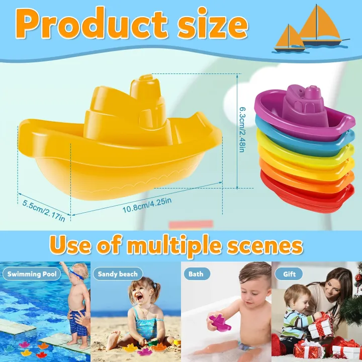 6Pcs%20Baby%20Bath%20Boat%20Toy%20Floating%20Ship%20Bath%20Toy%20Colorful%20Stackable%20Bath%20Toys%20Fun%20Baby%20Bath%20Time%20Connectable%20Boats%20for%20Kids%20-%20Image%202