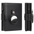 Cross border men's wallet, credit card anti magnet card bag, automat pop-up metal card box, Airtag three fold leather wallet. 