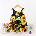 GC Girls Beach Dress Summer Sleeveless Bohemian Floral Printing Princess Dress For 1-7 Years Old Children. 