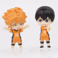 8Pcs/Set Second Generation Haikyuu Volleyball Junior Figure Q Version 7.5cm Shoyo Hinata Sugawara Koushi Wholesale Dolls. 