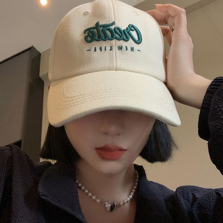 Embroidered%20Baseball%20Cap%20for%20Women%20Spring%20Summer%20Japanese%20Big%20Head%20Circumference%20Face-Looking%20Small%20Peaked%20Cap%20Korean%20Style%20Wide%20Hat%20Chic%20Soft%20Top%20Hat%20Fashion%20-%20Image%202