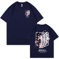 Anime Attack on Titan T-Shirt Ackerman Mikasa Eren Jaeger Cherry Blossom Graphics Logo T Shirt Clothes Men's Cotton T Shirts Dislikelike.