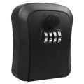 (New) key lock box, wall-mounted zinc alloy key box weatherproof 4-digit combination key torage lock box. 