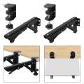 2x Under Desk Keyboard Tray Foldable Brackets Desk Extender Desktop Extension Shelf Clamp 9x4.3cm.
