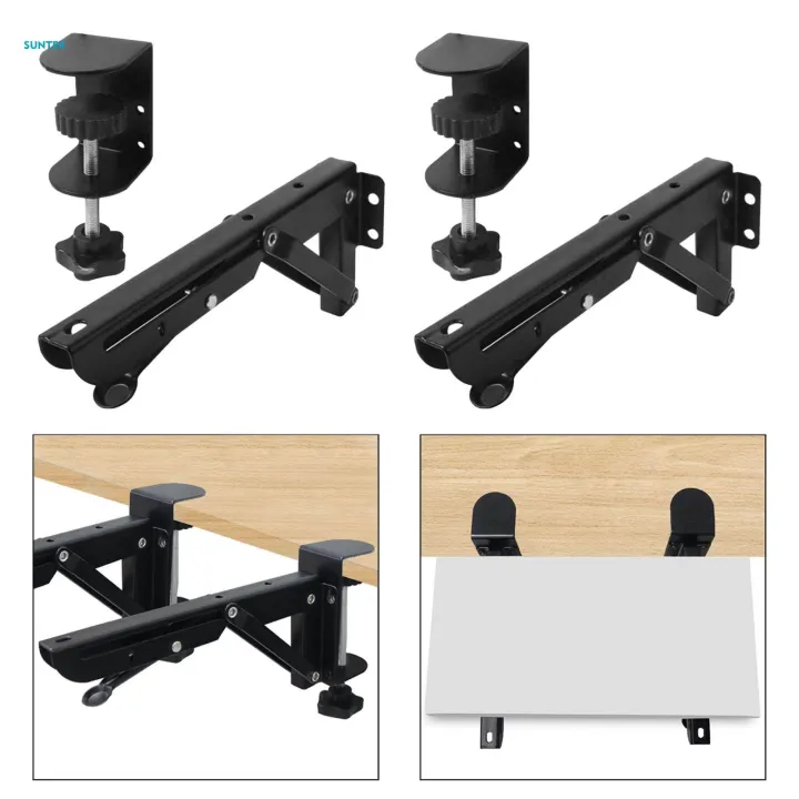 2x%20Under%20Desk%20Keyboard%20Tray%20Foldable%20Brackets%20Desk%20Extender%20Desktop%20Extension%20Shelf%20Clamp%209x4.3cm%20-%20Image%205