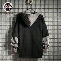 Spring and autumn hoodies men's thin color matching -hop tide brand loose tooling ckets handsome hooded jacket men's. 