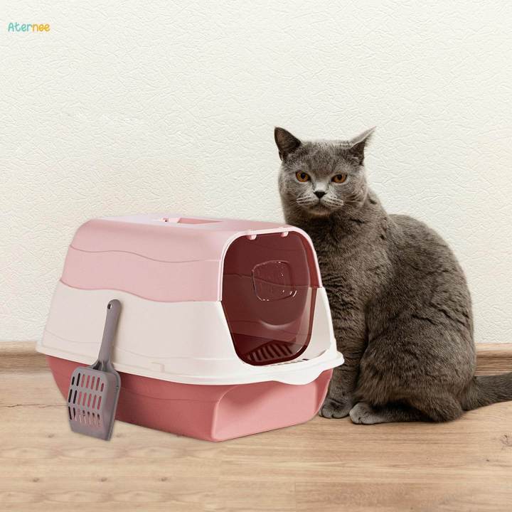 Hooded%20Cat%20Litter%20Box%20with%20Lid%20Easy%20to%20Clean%20Sandbox%20Pet%20Litter%20Box%20with%20Lid%20Pink%20-%20Image%205