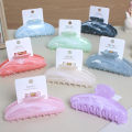 Korean Style Marble Hair Claw Clip for Women Smooth Glossy Hair Accessories Kakra 11 CM. 