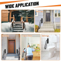 2X Secure Pipe Stair Handrails Staircase Handrails Iron for Wall Mount Stairs Indoors and Outdoor Black.