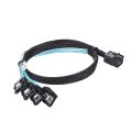 Internal HD Mini SAS SFF-8643 to 4X SATA (Target) Cable, SFF-8643 for Controller, 4 Sata Connect to Hard Drive, 0.5M /1M. 