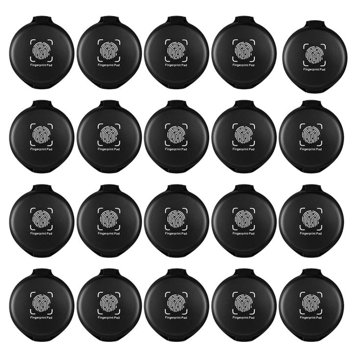 FORIDE 20 Pcs Fingerprint Fingerprint Ink Pad Mini Black Stamp Ink Pad Notary Supplies Identification Security ID Fingerprint