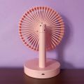JOYKALY YG-735 Rechargeable 2400mAh Battery Natural Wind Low Noise Portable Mini Desk / Table Fan. 