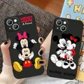 Mickey Minnie Mouse Disney Phone Case For Apple iPhone 15 14 13 12 11 XS XR X 8 7 Pro Max Plus Soft Silicone Black Cover. 