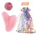 100% Natural Jade Gua sha Stone Board Massage Rose Quartz Guasha Plate Jade Face Massager Scrapers Tools For Face Neck Back Body.