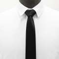 Black Slimfit Polyster Tie for Men. 