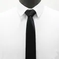 Black New Mens Solid Color Ties. 