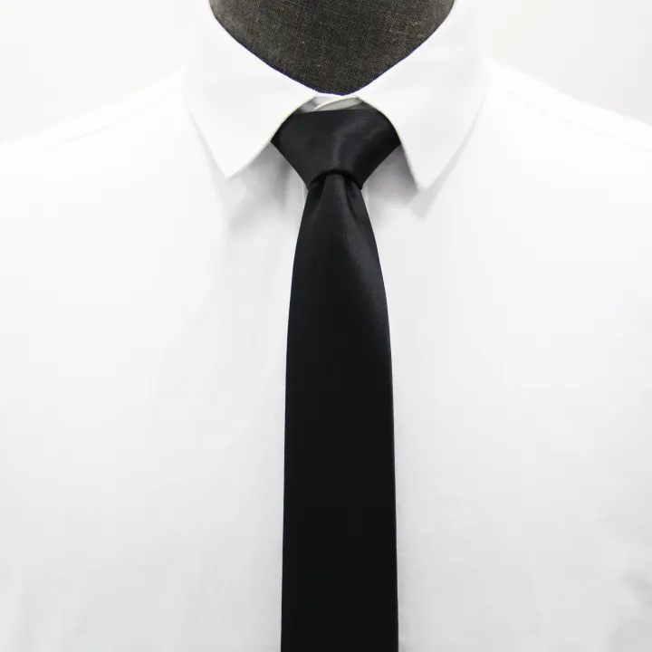 Black%20Slimfit%20Polyster%20Tie%20for%20Men%20-%20Image%202