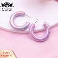 Carat Smooth Earrings Chic C-shaped Women's Huggie Earrings Lightweight Daily Wear Jewelry for Commute Dating Solid Color Lady Ear Accessories Minimalist Style Earrings. 