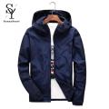 Men Windbreaker Solid Color Strong Wrinkle Resistance Windbreaker.