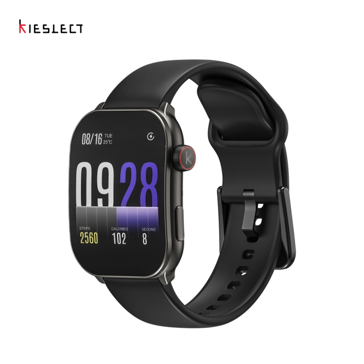Kieslect Balancs D1 Smart Watch Black – 2.1" Curved AMOLED Always-on Display, Bluetooth Calling, 100+ Sports Modes, IP68 Waterproof, 24H Health Monitoring, 15-Day Battery – Black