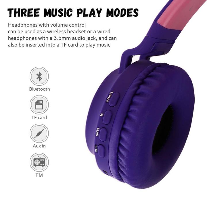 BT028C%20Cute%20Cat%20Ear%20Bluetooth%205.0%20Headphones%20Foldable%20Wireless%20Headphone%20with%20Mic%20(Red)%20-%20Image%207