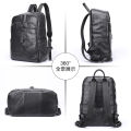 Leather backpack men's large capacity sense of luxury simple light travel bag business casual backpack travel computer book. 