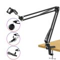 NB-37 Microphone Stand Desk Adjustable Suspension Boom Scissor Arm Stand For Microphones With Mic Windscreen.