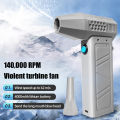 140000RPM Mini Turbo Jet Fan Brushless Motor Handheld Duct Fan 52M/S Portable Turbo Fan Type-C Charging with Power Display Compu.