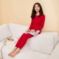 Semir Thermal Underwear Suit Men Autumn And Winter Thickened Brushed Red Couple Neck Autumn Clothes Long Pants. 