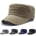 (NEW)Washed Cotton Army Hat Men's Caps Tactical Caps Flat Top Caps For Men Cadet Outdoor Tactical Cap Fishing Caps.