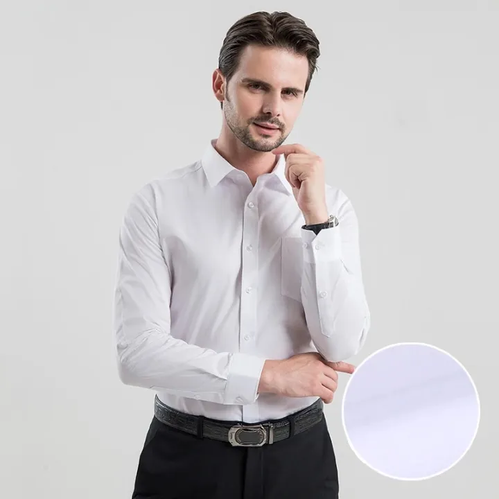 High%20Quality%20Cotton%20Men%20Dress%20Long%20Sleeve%20Shirt%202023%20New%20Solid%20Male%20Plus%20Size%20Regular%20Fit%20Stripe%20Business%20Shirt%20White%20Blue%20-%20Image%202