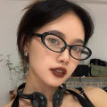 Y2K Retro Oval Frame Anti-Blue Light Glasses Sweet Cool Girls Black Glasses Vintage Simple Women Eye Protection Spectacles Runrui. 
