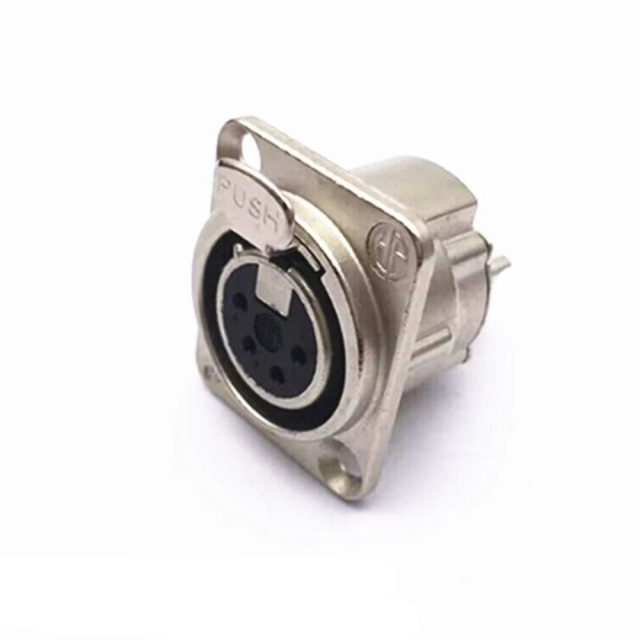 1pcs%203,4,5%20pin%20Square%20Cannon%20Male/Female%20Metal%20XLR%20Microphone%20Speaker%20Panel%20mount%20socket%20Connector%20-%20Image%202