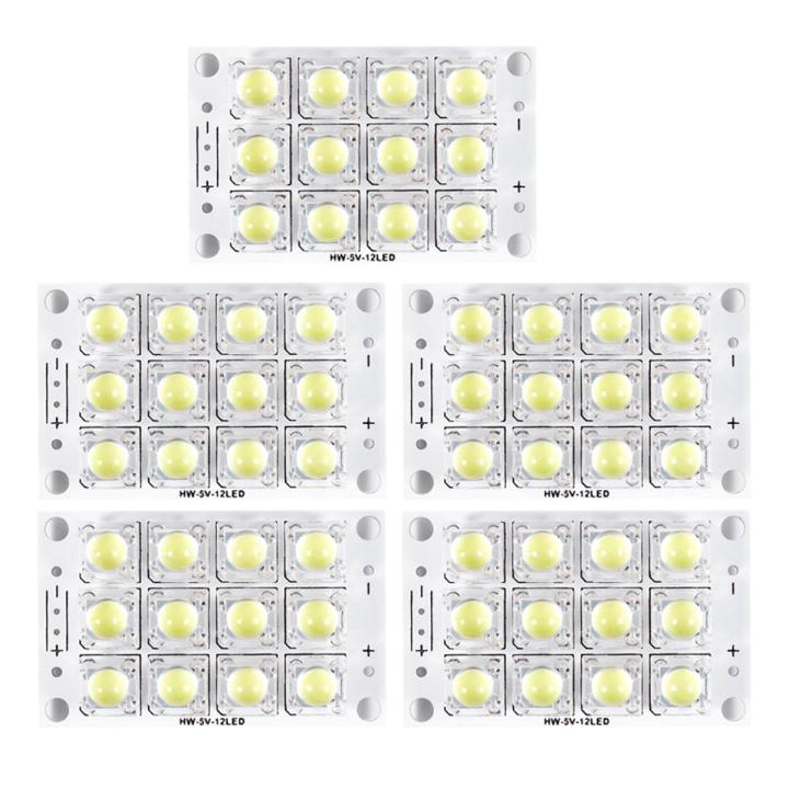 5X DC 3V 5V 12 LED Super Bright White Piranha LED Circuit Board LED Lights Light Yacht