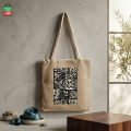 Tag Lifestyle Eco Friendly Fashionable Jute Tote Bag Shopping Bag/College/University Bag, Tote Bag, Jute Bag with Zipper.