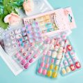 24pcs/Box Cartoon Kids False Nails Full Cover Press On Children Detachable Self Glue Nail Art for Girls Manicure Tips Decor. 