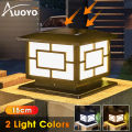 Auoyo Outdoor Pillar Lights Solar Charging IP65 Waterproof Column Lamp Column Post Lights Courtyard Lamp Headlight Pillar Fence Post Garden lights 2 Colors.