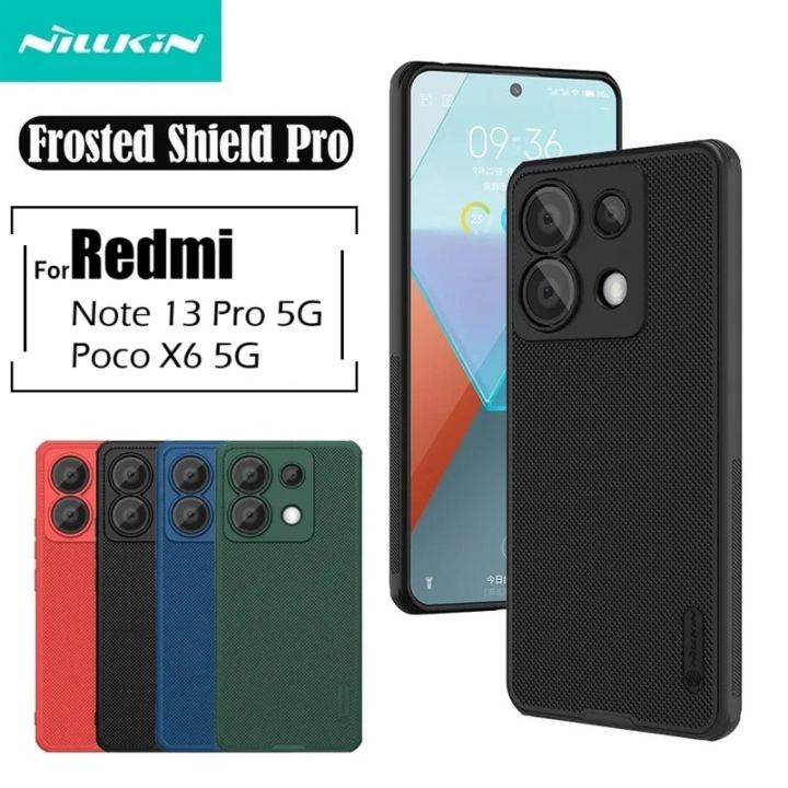 Nillkin { Xiaomi Redmi Note 13 Pro 5G, Xiaomi Poco X6 5G } Super Frosted Shield Pro Matte cover case for Xiaomi Redmi Note 13 Pro 5G Smart Phone Case - Black