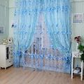 Floral Tulle Voile Door Window Curtain Drape Panel Sheer Scarf Valances Divider Sheer Window Curtains Living Room Decor. 