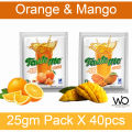 SMC Taste Me Orange & Mango Flavored Instant Drink Powder - 25Gm Pack X 40Pcs. 