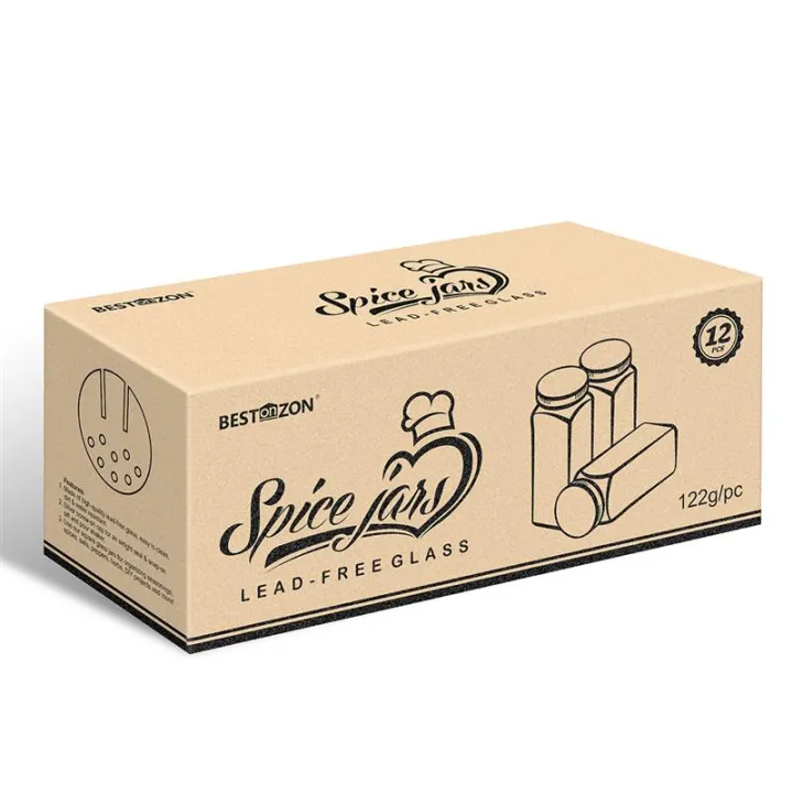 BESTONZON%2012PCS%20Spice%20Jars%20Square%20Glass%20Containers%20Seasoning%20Bottle%20Kitchen%20and%20Outdoor%20Camping%20Condiment%20Containers%20-%20Image%208