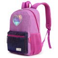 Holographic Fashion LoveHeart Backpack Glitter Waterproof Daypack College School Bag Travel Gift For Girls Wonmen 16''-Grey.