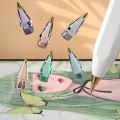 For Apple Pencil 1/2 2pcs Stylus Transparent Replacement Needle Nib, Spec: Round (Purple). 