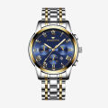 FNGEEN 4006 High Quality Luxury Men's Quartz Watch Luminous Calendar Stainless Steel Strap Wristwatch For Men.