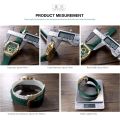 MEGIR Fashion Sport Quartz Watch for Men Waterproof Golden Green Silicone Strap Chronograph Wristwatch with Date Luminous Hands. 