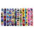 12pcs one set Sonic The Hedgehog Wrist Strap Clap Ring Slap Bracelets Kids Snapping Rings Toy Party Children's Birthday gift.